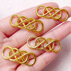 Double Infinity Charm Connector (4pcs / 33mm x 13mm / Gold) Metal Bracelet Connector Necklace Infinity Pendant Jewelry Symbol Charm CHM853