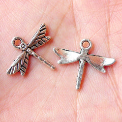 Small Dragonfly Charm Insect Charms (10pcs / 19mm x 16mm / Tibetan Silver) Pendant Necklace Earring Bracelet Wine Charm Favor Charm CHM901