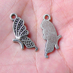 Butterfly Charm (6pcs / 10mm x 23mm / Tibetan Silver) Insect Jewellery Pendant Necklace Earring Bracelet Bookmark Charm Favor Charm CHM908