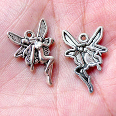 Fairy Charms / Fay Charm Drops (6pcs / 14mm x 21mm / Tibetan Silver) Angel Fae Faery Charm Bracelet Fairy Tale Earrings Keychain CHM910