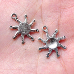 Sun Charms / Solar Charm (8pcs / 16mm x 19mm / Tibetan Silver) Celestial Astronomy Jewelry Bracelet Earrings Pendant Favor Charm CHM935