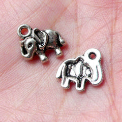 Tiny Elephant Charms / Exotic Animal Charm (10pcs / 12mm x 12mm / Tibetan Silver) Kawaii Jewelry Cute Bracelet Earrings Favor Charm CHM930