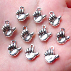 CLEARANCE Baby Hand Charm / Thumbs Up Charms (10pcs / 11mm x 13mm / Tibetan Silver / 2 Sided) Baby Shower New Mom New Born New Baby Gift Charm CHM945