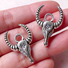 10 piece Cow Charms Antique Silver Tone 2 Sided for jewelry making, DIY  crafts