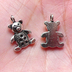 Little Bear Toy Charms (10pcs / 10m x 15mm / Tibetan Silver) Cute Animal Doll Charm Bracelet Earring Pendant Necklace Add on Charm CHM971