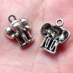 Exotic Animal Charm / Elephant Charms (4pcs / 17mm x 20mm / Tibetan Silver) Thai Jewelry Wine Glass Charm Bookmark Keyring Charm CHM963