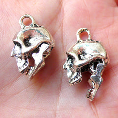 Skull Charm w/ Moveable Jaw (2pcs / 16mm x 24mm / Tibetan Silver) Gothic Jewelry Spooky Halloween Pendant Bracelet Earring Wine Charm CHM974