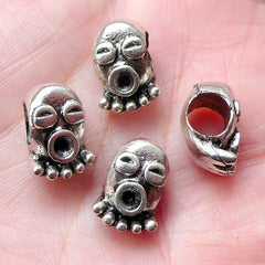 CLEARANCE Octopus Beads / Sealife Bead (4pcs / 9mm x 13mm / Tibetan Silver) Large Big Hole Bead Leather Necklace Bracelet Bead Marine Animal CHM1003