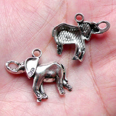 Exotic Elephant Charms / Animal Charm (5pcs / 23mm x 21mm / Tibetan Silver) Bookmark Charm Favor Charm Bracelet India Thailand Bali CHM995