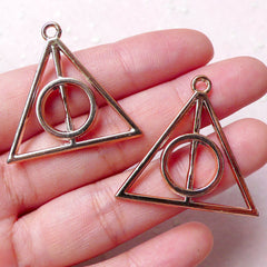 Geometry Charm (2pcs / 33mm x 31mm / Rose Gold / 2 Sided) Bracelet Connector Dark Wizard Keychain Charm Bookmark Charm CHM1043