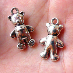 CLEARANCE Bear Doll Charms Toy Charm (3pcs / 15m x 26mm / Tibetan Silver) Cute Animal Charm Bracelet Pendant Necklace Baby Shower Zipper Pull CHM1055