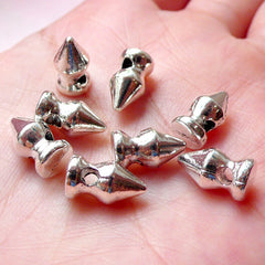 CLEARANCE Spike Beads Spike Charms Rivet Cone Stud (8pcs / 6mm x 11mm / Silver) Heavy Metal Jewelry Gothic Spike Bracelet Spike Necklace CHM1122