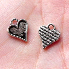 Small Heart Charms (12pcs / 10mm x 12mm / Tibetan Silver) Add On Charm Bracelet Necklace Valentines Gift Decor Keychain Wine Charm CHM1127
