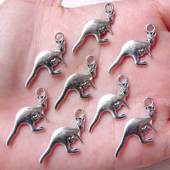 Kangaroo Charms (8pcs / 22mm x 16mm / Tibetan Silver) Australia Charm Cute Animal Jewelry Bracelet Pendant Baby Shower Decoration CHM1147