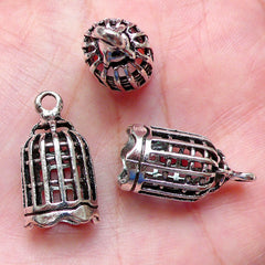 3D Bird Cage Charms (3pcs / 11mm x 22mm / Tibetan Silver) Bracelet Earring Necklace Pendant Keychain Charm Wine Charm Bookmark Charm CHM1151
