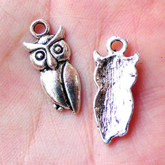 Small Owl Charms (11pcs / 9mm x 21mm / Tibetan Silver) Bird Pendant Animal Necklace Bracelet Anklet Charm Favor Charm Bookmark Charm CHM1180