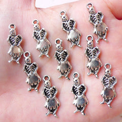 DEFECT Dancing Skeleton Woman Charms (10pcs / 9mm x 24mm / Tibetan Silver) Mexico Day of the Dead Charm Dia de los Muertos Charm Halloween CHM1232