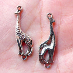 Giraffe Charm Connector (8pcs / 9mm x 29mm / Tibetan Silver) Animal Bracelet Link Necklace Connector Zipper Pull Dust Plug Charm CHM1217