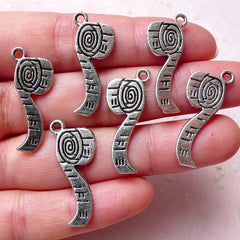 Measuring Tape Charms Tape Measure Charm (6pcs / 11mm x 26mm / Tibetan Silver / 2 Sided) Sewing Charm Necklace Zipper Pull Keychain CHM1269