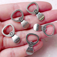 CLEARANCE Soda Can Tab Charm Ringpull Ring Pull Charm (5pcs / 14mm x 23mm / Tibetan Silver) Whimsical Kitsch Jewelry Pendant Bracelet Necklace CHM1292