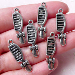 Haircomb Charm Comb Charms (6pcs / 8mm x 28mm / Tibetan Silver) Beauty Charm Kawaii Decoden Dust Plug Charm Bracelet Pendant Earring CHM1297