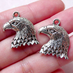 CLEARANCE American Eagle Charms Bird Charm (2pcs / 20mm x 22mm / Tibetan Silver) Animal Purse Zipper Pull Keychain Pendant Necklace Earrings CHM1319