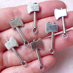 Hardware Tool Charms 3D Axe Charm Ax Charm (6pcs / 10mm x 25mm / Tibetan Silver / 2 Sided) Pendant Necklace Earrings Keychain Charm CHM1314