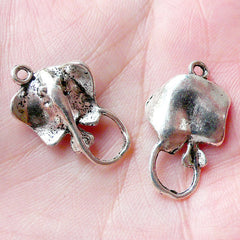 Stingray Charms (5pcs / 15mm x 23mm / Tibetan Silver) Diving Sea Ocean Beach Sealife Marine Life Jewelry Pendant Bracelet Anklet CHM1331