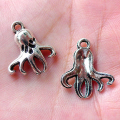 Small Octopus Charms (7pcs / 16mm x 19mm / Tibetan Silver) Sealife Marine Life Ocean Sea Animal Jewellery Earrings Bangle Anklet CHM1334