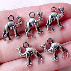 Silver Camel Charms (5pcs / 16mm x 15mm / Tibetan Silver / 2 Sided) Exotic Animal Jewellery Wine Glass Charm Earrings Bangle Anklet CHM1339