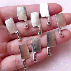 Miniature Cleaver Charms Dollhouse Kitchen Knife Charm (8pcs / 9mm x 23mm / Tibetan Silver) Kitsch Jewellery Earrings Keychain Charm CHM1366