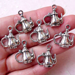 CLEARANCE Tea Pot Charms Teapot Charm (7pcs / 17mm x 19mm / Tibetan Silver) Cute Decoden Whimsical Jewelry Pendant Necklace Bracelet Keychain CHM1359