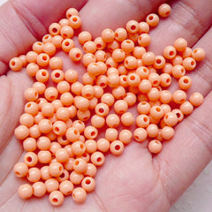CLEARANCE 4mm Loose Beads Pastel Round Bead (Orange / 150pcs) Kawaii Fairy Kei Bubblegum Bead Plastic Acrylic Bead Gumball Bead Thread Necklace F129