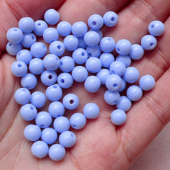 CLEARANCE 6mm Loose Beads Pastel Round Bead (Blue / 100pcs) Kawaii Bubblegum Bead Bracelet Plastic Acrylic Bead Gumball Bead Thread Necklace F138