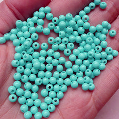 CLEARANCE 4mm Round Pastel Beads (Blue / 150pcs) Gumball Bead Plastic Acrylic Bead Loose Bead Thread Bracelet Bubblegum Necklace Cute Jewelry F126