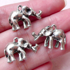3D Exotic Animal Charm / Elephant Charms (3pcs / 21mm x 14mm / Tibetan Silver / 2 Sided) Pendant Necklace Anklet Keychain Bookmark CHM1387