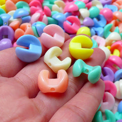 Decora Bracelet / Melon Buckle Beads Acrylic Gumball Beads Mix (14mm / Rainbow Color / 15pcs) Plastic Bubblegum Bead Pastel Loose Bead F152