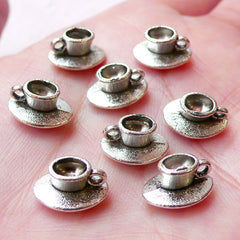 Coffee cup charms / 12 Pieces, 20mm