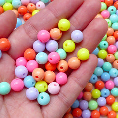 8mm Assorted Gumball Beads (Rainbow Mix / 50pcs) Round Plastic Acrylic Bead Pastel Bubblegum Bead Loose Bead Kawaii Bracelet Necklace F148