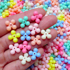 Flower Acrylic Bubblegum Beads Mix (13mm / Assorted Candy Color / 30pcs) Cross Gumball Bead Plastic Pastel Loose Bead Bracelet Necklace F151