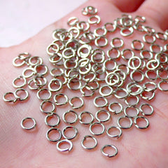 CLEARANCE 4mm Open Jumprings / Jump Rings (150 pcs / Silver / 21 Gauge / Nickel Free) Charm Connector Jewellery Making Jewelry Findings F158