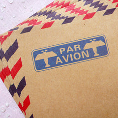 Airplane Kraft Paper Envelopes (10pcs / Via Aerea) (11cm x 16.2cm / 4.4" x 6.48") Vintage Envelope Triangle Flap Party Invitations S248