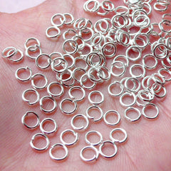 CLEARANCE 4mm Jump Rings / Open Jumprings (150 pcs / Light Silver / 22 Gauge) Charm Connector Jewelry Making Jewellery Findings Anklet Earrings Making F160
