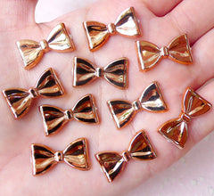 Rose Gold Bow / Bowtie Cabochon (10pcs / 20mm x 11mm / Flat Back) Kawaii Scrapbooking Cute Embellishment Smartphone Case Deco Decoden CAB372