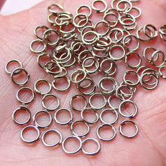 CLEARANCE 5mm Jump Rings / Open Jumprings (100 pcs / Silver / 21 Gauge / Nickel Free) Charm Connector Jewellery Making Jewelry Findings F168