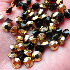 6mm Point Back Rhinestones / Tip End Acrylic Rhinestones (45pcs / SS27 / Gold) Bling Bling Faceted Rhinestone Cell Phone Deco RHE100