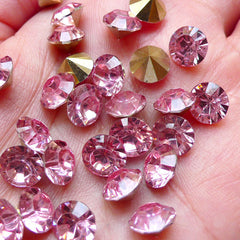 8mm Pointed Back Resin Rhinestones / SS37 Tip End Rhinestone (Pink / Around 15pcs) Bling Bling Faceted Rhinestones Wedding Jewellery RHE110