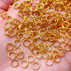 CLEARANCE 5mm Jump Rings / Open Jumprings (100 pcs / Gold / 21 Gauge / Nickel Free) Charm Connector Bracelet Jewelry Making Jewellery Findings F185