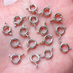 Spring Ring Clasps / Bracelet Closure / Necklace Connector / Trigger Hook (7mm x 10mm / 20 pcs / Silver / Nickel Free) Findings F188