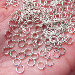 5mm Jump Rings / Open Jumprings (100 pcs / Light Silver / 23 Gauge) Charm Connector Bracelet Jewelry Making Jewellery Findings F183